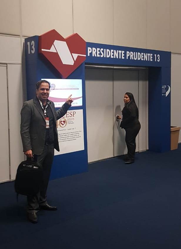 Feliz coincidência: Rafael Otto Schneidewind chegou para dar aula no Congresso de Cardiologia, e encontrou a sala com o nome de sua cidade natal, no Hotel Transamérica
