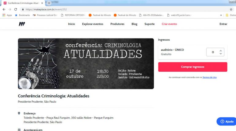 Reprodução - Inscrições podem ser efetuadas, de forma gratuita, no link www.makeplace.com.br/event/252