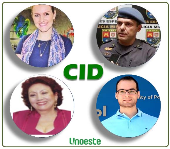 Próximos palestrantes do CID Talks (sentido horário): Janaina Vicari Peroto, Cel. Vitor Negri, Diego Andreasi e Alba Lucena Gandia