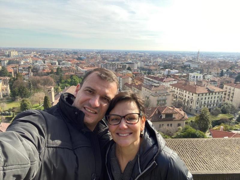 Arquivo pessoal - Carlos e Maria Raquel residem em Bérgamo, na Itália: 