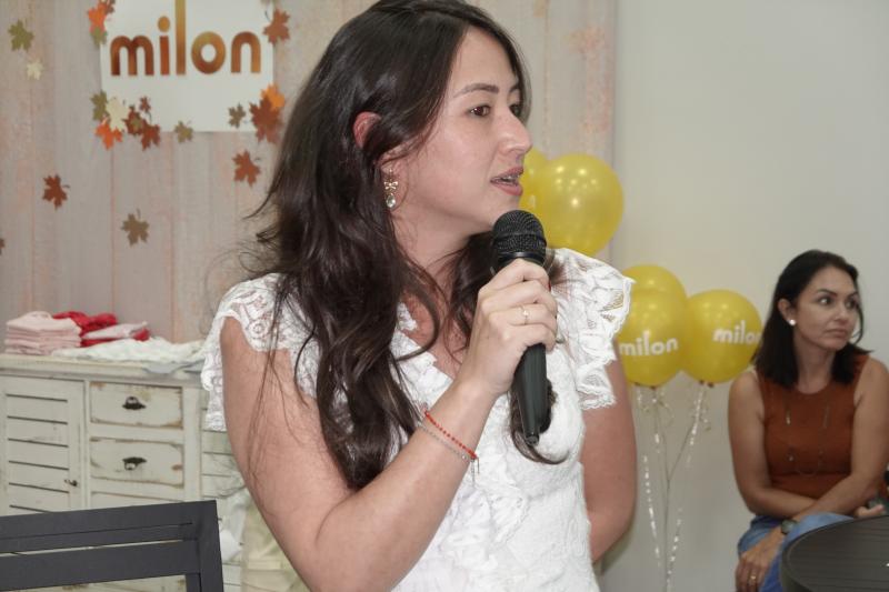 Mara Zaidel, relações públicas da Mampei Funada, abriu o encontro feminino de quinta-feira