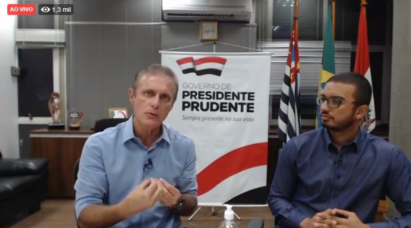 Reprodução: Prefeito de Presidente Prudente, durante live