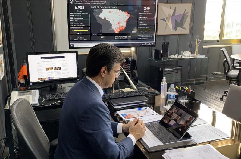 Divulgação - Reunião online tratou principalmente sobre repasses financeiros aos municípios