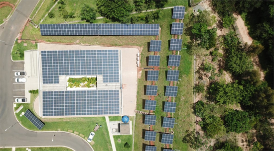 Divulgação/Sabesp - Estação em Mogi Mirim foi a primeira a adotar a produção de energia solar