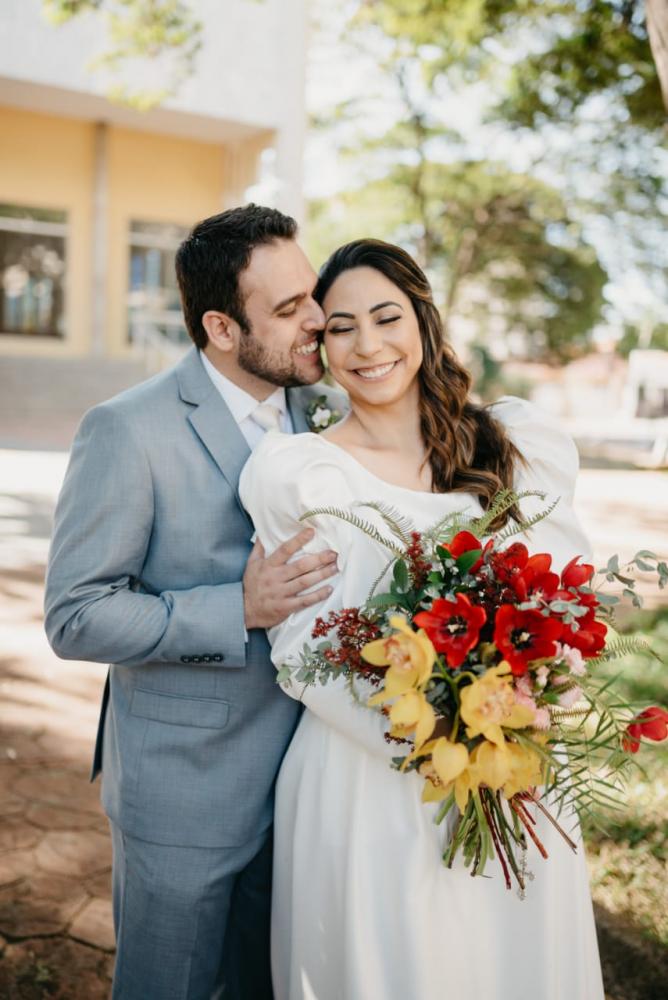 Foto – Cedidas/Marcelo Rosal - Suelen e Rafael, o primeiro casal a realizar o matrimônio intimista