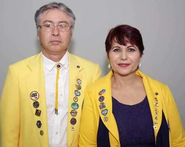 Alexandrina Isabel e o marido Oidelar Silva, à frente do Lions Clube de Presidente Prudente