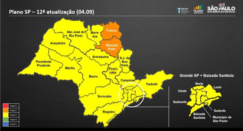 Reprodução - Nova colocação de todas as regiões do Estado passa a valer amanhã