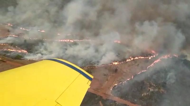 Cedida - Incêndio no Parque Estadual Rio do Peixe ocorre entre Venceslau e Ouro Verde