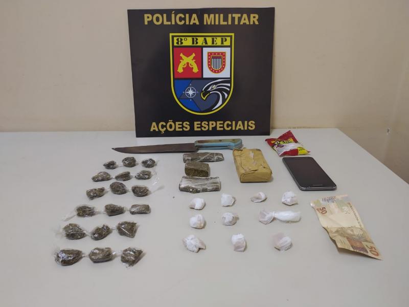 Polícia Militar - Acusado chegou a arremessar sacola com drogas em área do pasto 