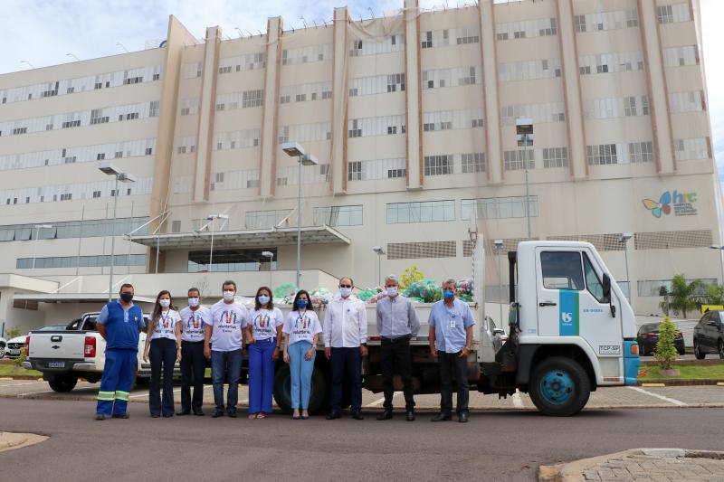 Primeira doação, cerca de 850kg de tampinhas e lacres, foi entregue ao hospital