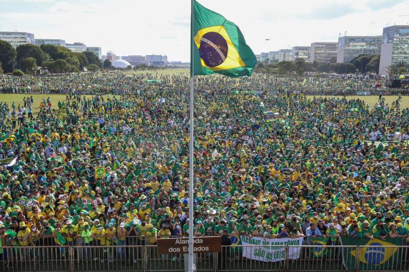  Manifestação realizada sábado em Brasília, em apoio ao presidente Jair Bolsonaro
