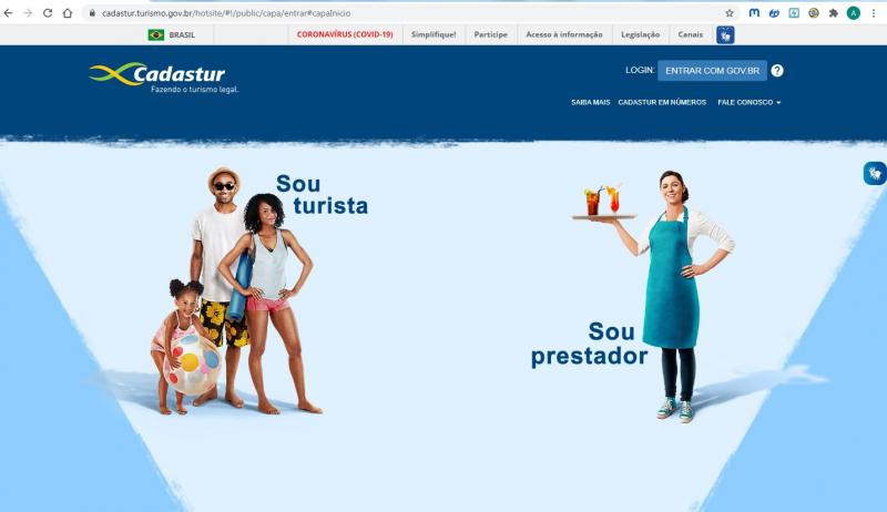 Para se cadastrar, basta acessar o site: www.cadastur.turismo.gov.br