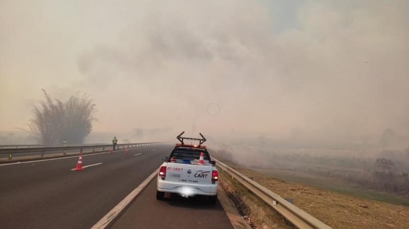 Cortina de fumaça reduziu visibilidade para condutores