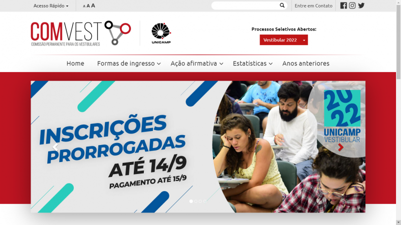 Inscrições seguem até dia 14, às 17h, pela internet