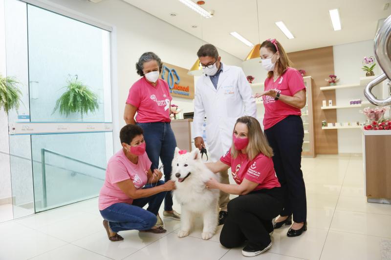 Encontro reuniu apoiadoras do grupo Amigas do Peito e pets que enfrentaram a doença