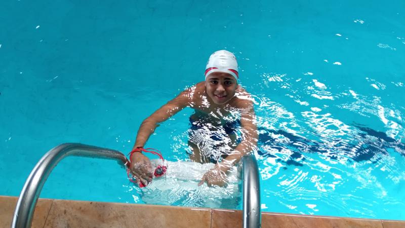 Enzo Pereira do Nascimento, na categoria mirim 1 (9 anos), faturou o bronze nos 50 m nado costas