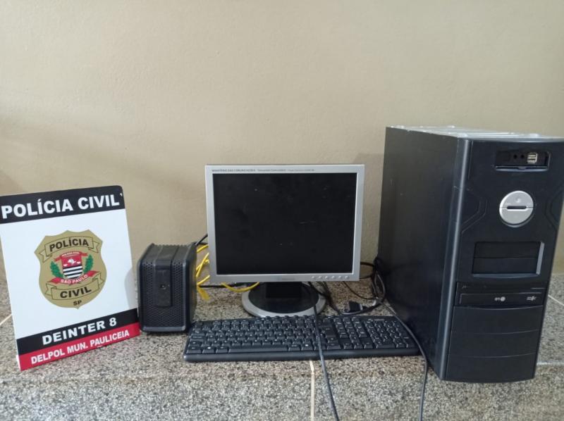 Polícia Civil recuperou nesta quinta-feira, equipamentos de informática que haviam sido furtados da Biblioteca Municipal de Paulicéia