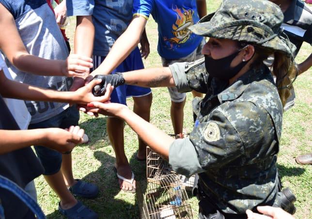 Crianças conheceram um pouco sobre a fauna regional