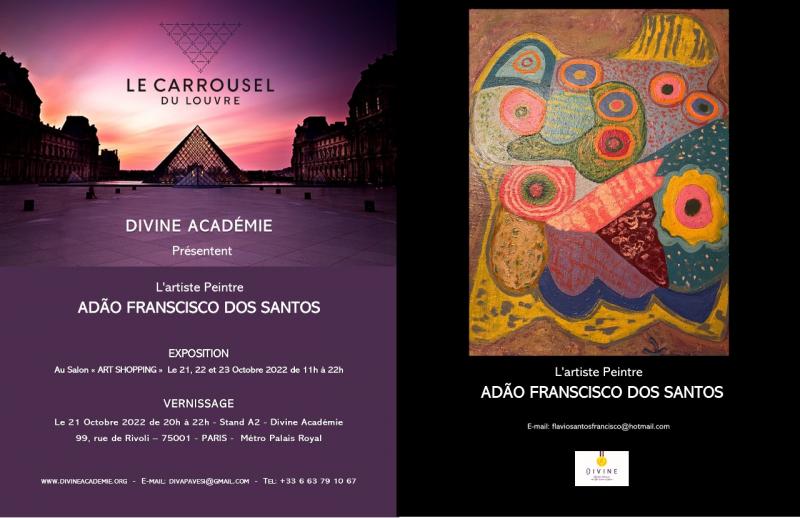 Artista plástico Adão Francisco dos Santos terá uma obra sua exposta no Le Carrousel du Louvre, em Paris