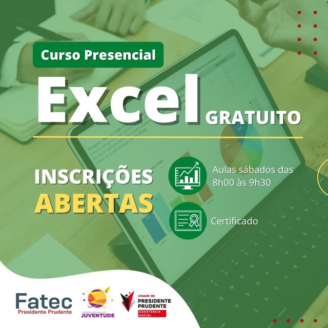 Este é o último curso presencial de Excel básico gratuito de 2022