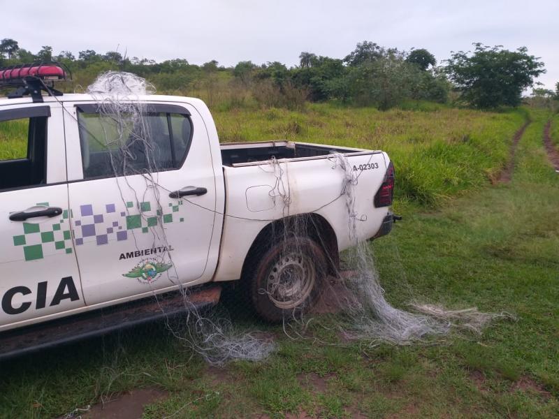 Agentes recolheram 200 metros de redes de malhas 80 sem plaquetas de identificação