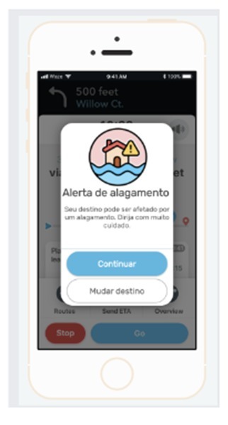 Já a partir desta terça motoristas terão acesso a alertas de pontos de alagamento nas vias do Estado no aplicativo Waze