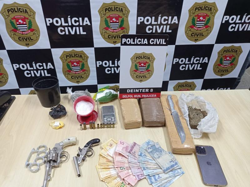 Materiais apreendidos foram encaminhados para Delegacia de Polícia de Pauliceia