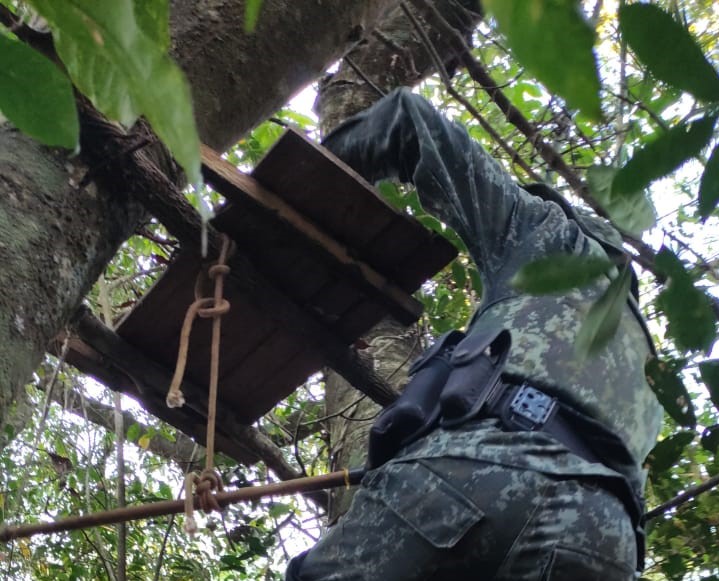 Polícia descobriu operação clandestina de caça, revelando a presença de estruturas e equipamentos utilizados para prática ilegal