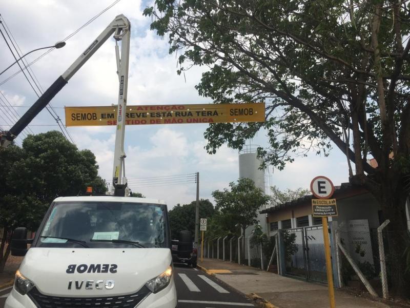 Local já foi sinalizado com faixas de orientação pela equipe da Semob