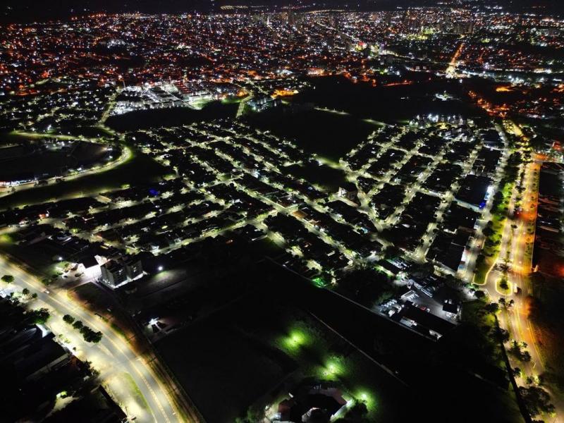 Na imagem, Jardim Maracanã, que passou a contar com iluminação 100% LED