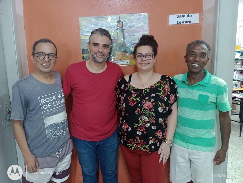 Rodinei, Leandro, a diretora Ana Paula e Claudemiro