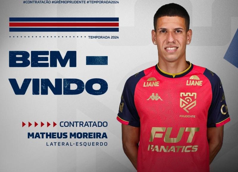 Lateral-esquerdo de 22 anos foi anunciado na tarde de hoje pelo Grêmio Prudente
