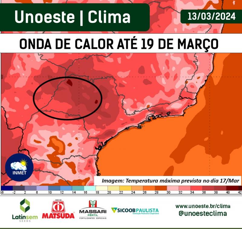 Onda de calor será razoavelmente longa, a tendência é de que as temperaturas fiquem elevadas até  o dia 19 