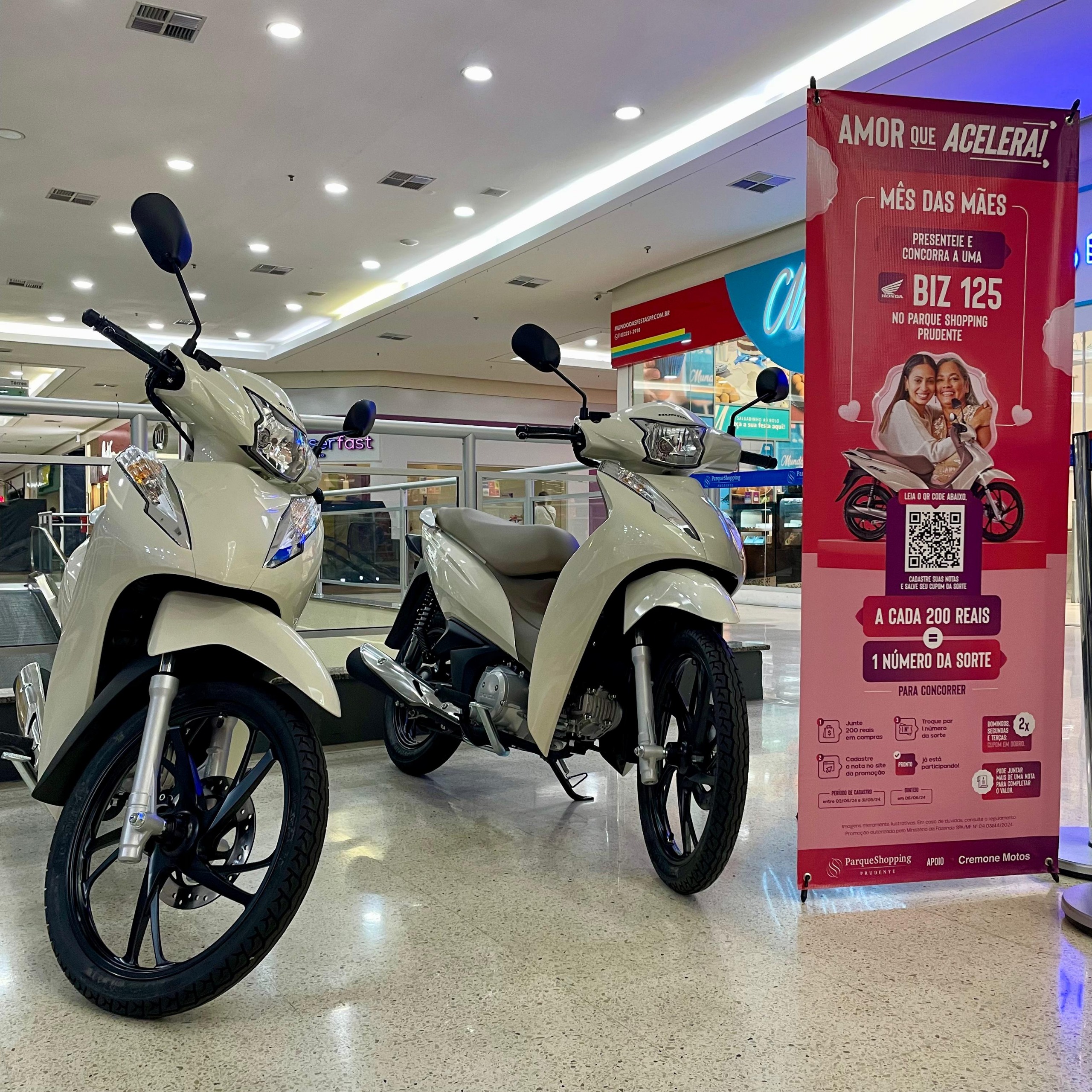 Campanha sorteará moto Honda, modelo Biz 125