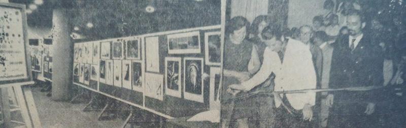 Um aspecto da amostra durante a inauguração da exposição
