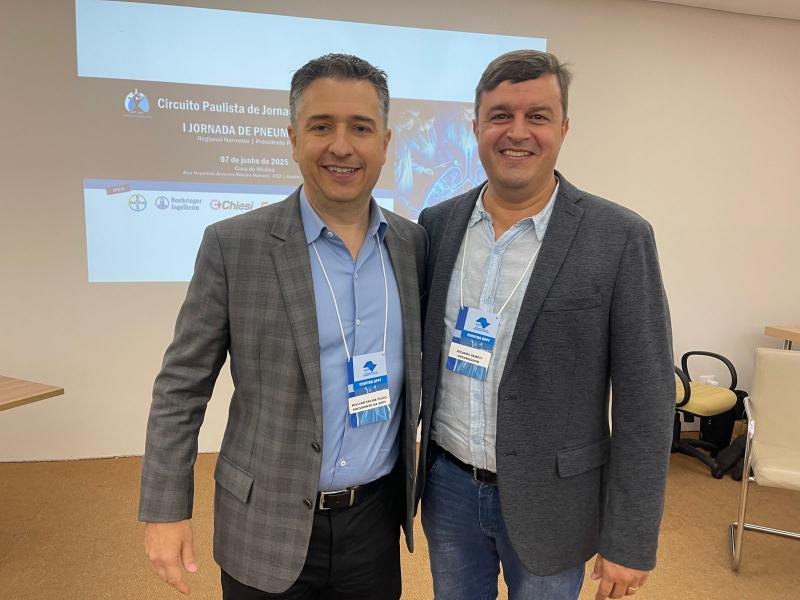 Dr. William Salibe, presidente da SPPT (Sociedade Paulista de Pneumologia E Tisiologia), e Dr. Ricardo Beneti, diretor regional