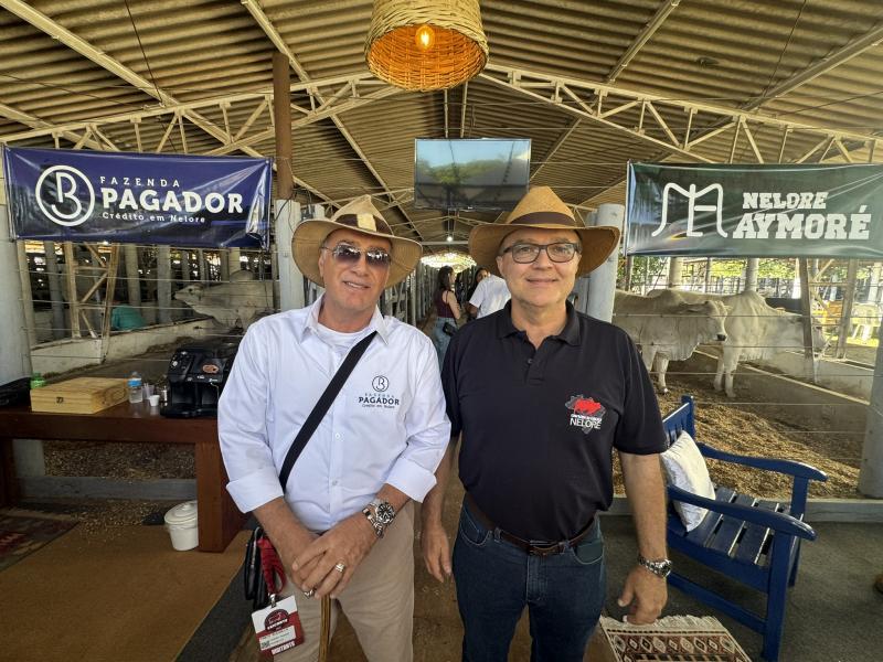 Fábio Buchalla, da Fazenda Pagador, e Mencius Abrahão, do Nelore Aymoré