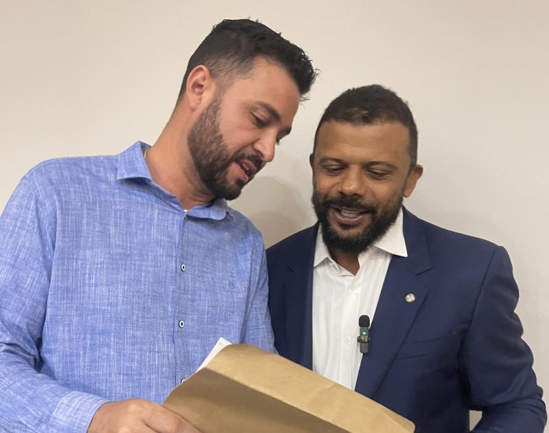 Prefeito de Narandiba, Danilo Carvalho, na audiência com deputado Da Cunha