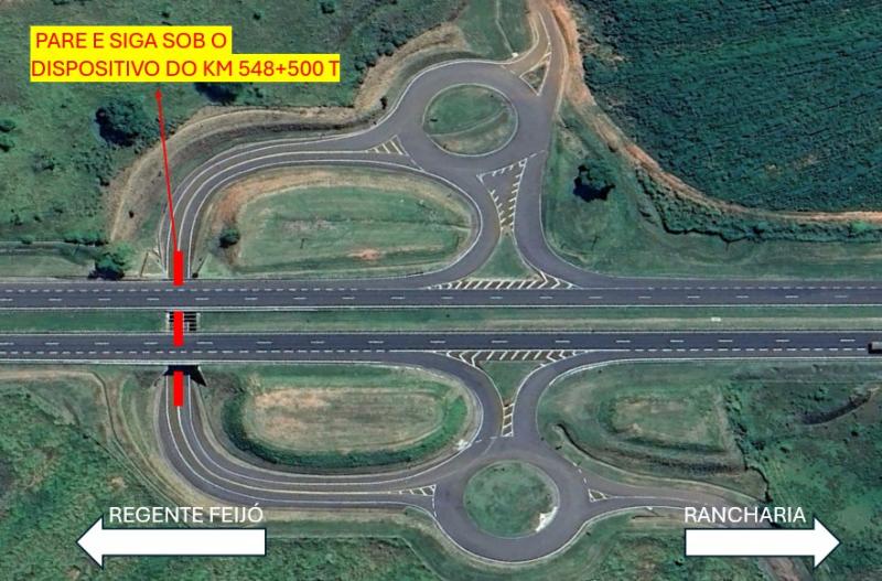Passagem inferior na SP-270 terá sistema Pare e Siga