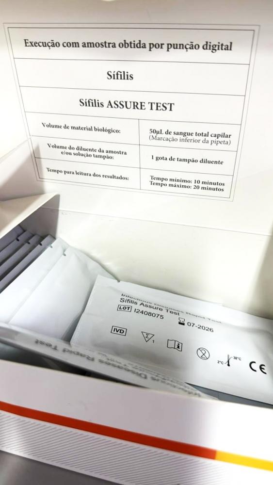 Testes de sífilis são ofertados em todas as unidades de saúde do município, informa Jefferson