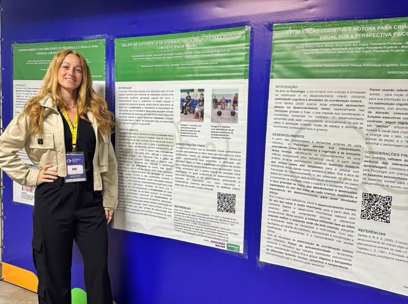 Educadora física, Fernanda Botta Aquilino, no Encontro Mundial de Deficiência Visual