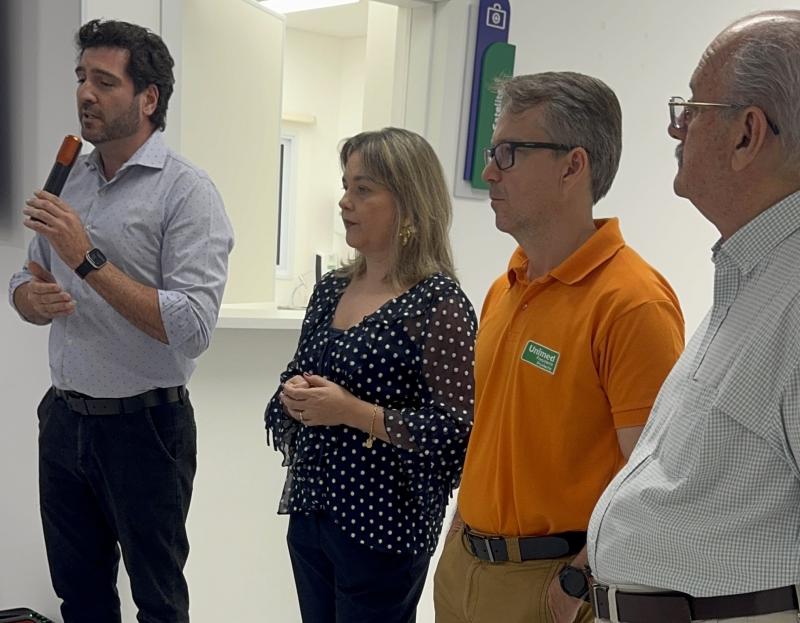 Os diretores da Unimed Prudente, João Alberto Artoni (presidente), Juliana Kuhn Medina (diretora superintendente), Osvaldo Saraiva (diretor operacional) e Paulo Mazaro (diretor do Hospital Unimed