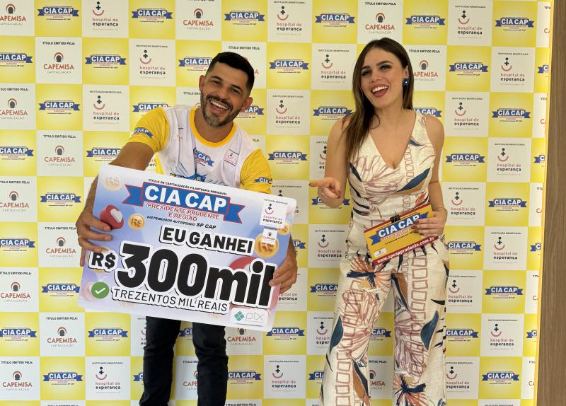 Edmar recebeu domingo a melhor notícia do ano, e comemorou com a repórter CiaCap, Tati Piovanni