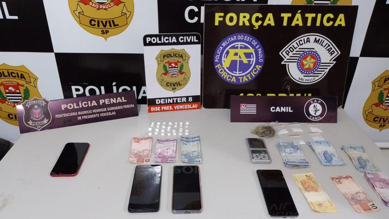 Durante as buscas foram encontradas porções de drogas em duas residências venceslauenses