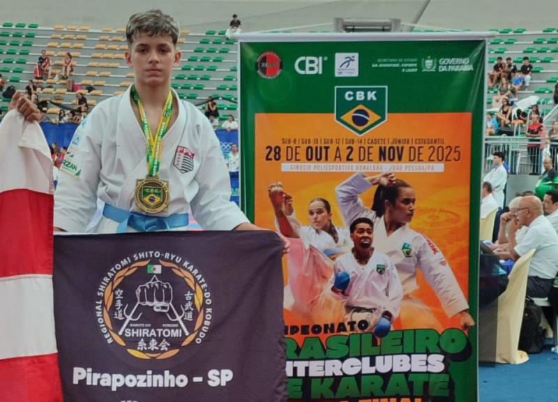 Lucas faturou o bronze no Nacional Estudantil na modalidade kata