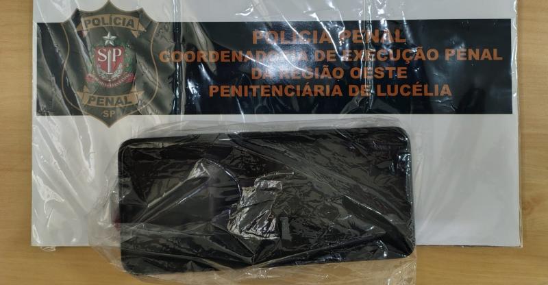 Durante procedimento de revista na Penitenciária de Lucélia, aparelho foi encontrado dentro de sacola