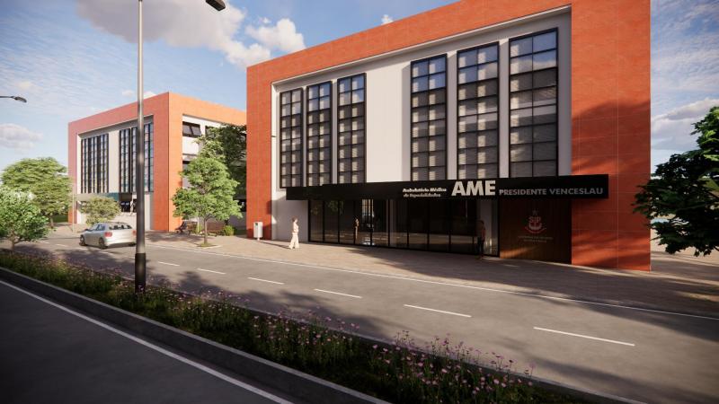 Reprodução do projeto em 3D do futuro AME