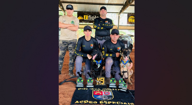 Desempenho demonstra alto grau de competitividade e nível técnico dos operadores e cães do batalhão