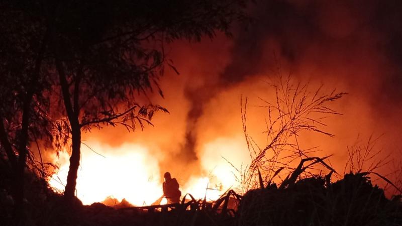 Defesa Civil e Corpo de Bombeiros atuaram para combater fogo e impedir alastramento de chamas