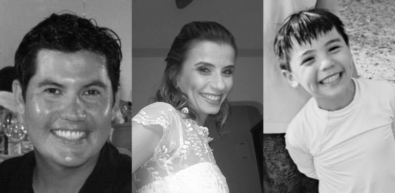 Empresário Thales Ushizima, 45 anos, esposa Vanessa, 47 anos, e o filho do casal, Augusto, de 7 anos